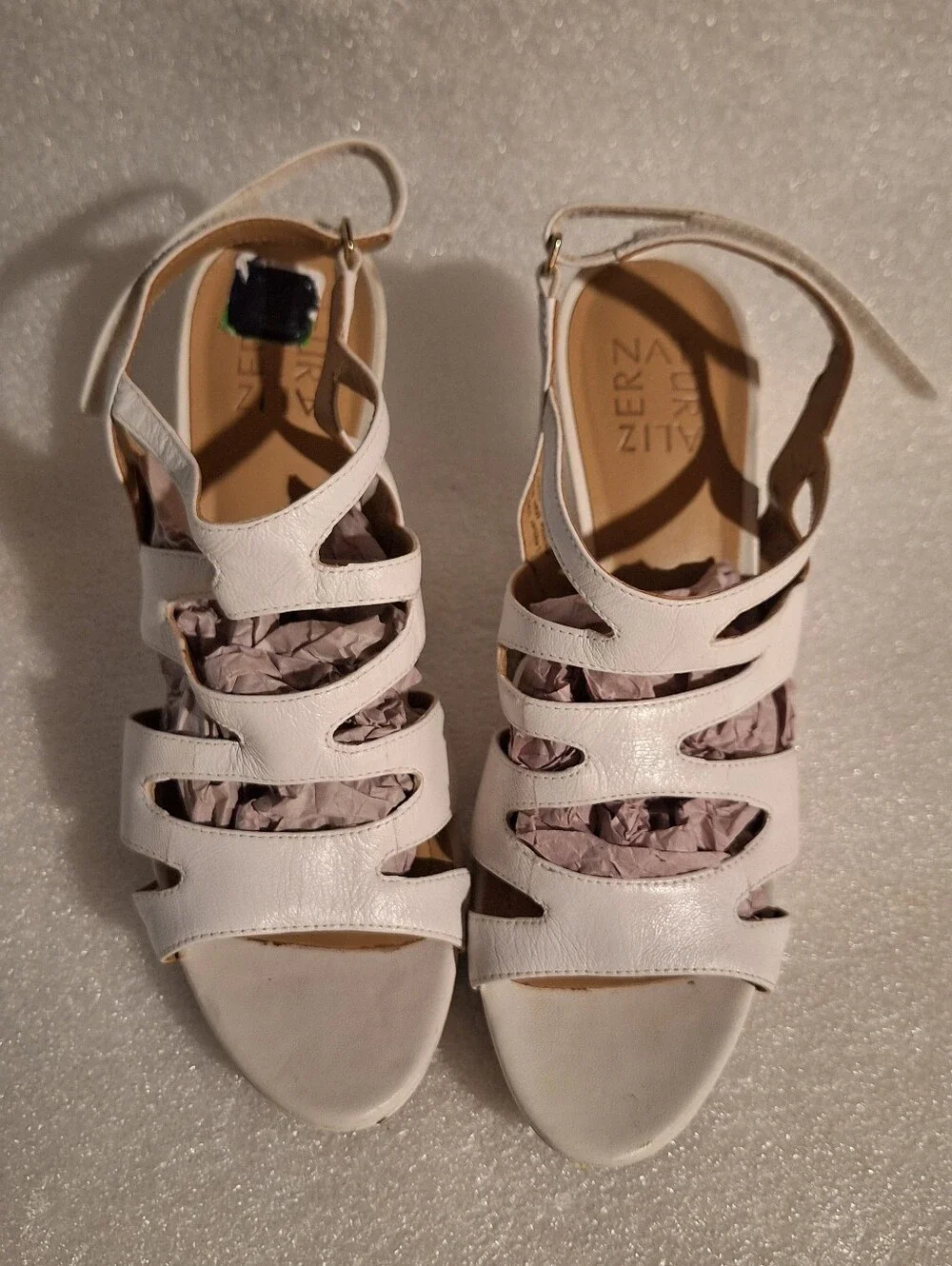 next White Strappy Mid-Heel Slingback Sandals